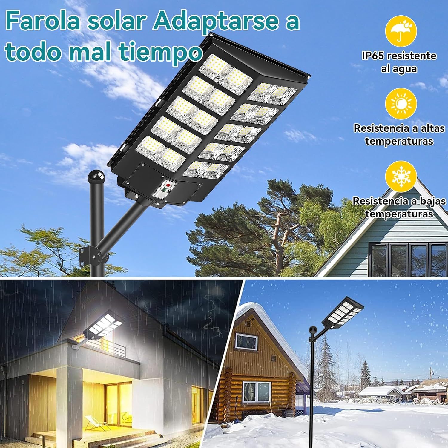 Dopwii 1800W Outdoor Solar Lamps, 800 LED Outdoor Solar Spotlight, Outdoor Solar Lamp Motion Sensor with Control, 3 Solar Light Modes, Outdoor Solar Street Light for Garage Path
