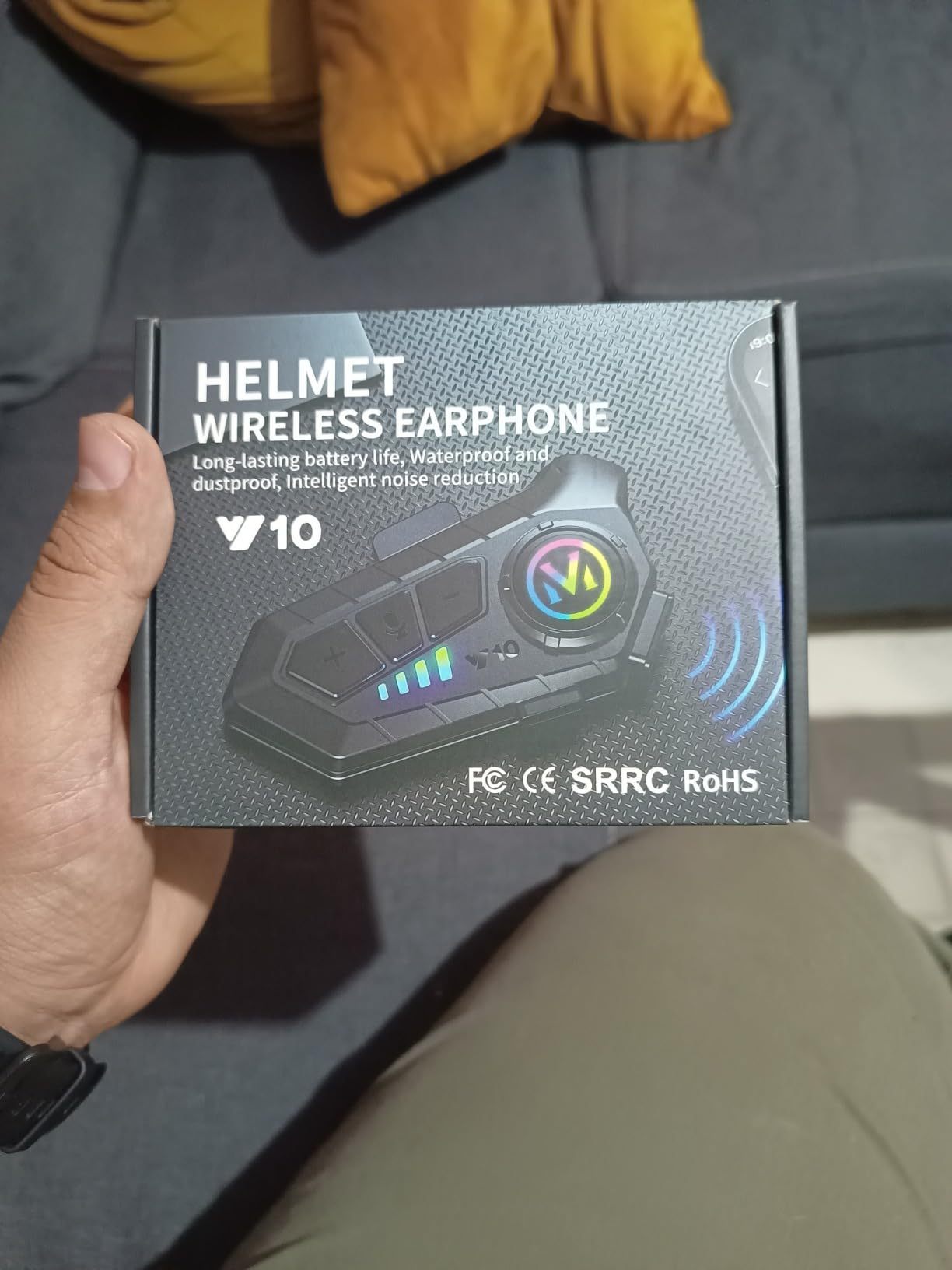 KACOTA Motorcycle Bluetooth Headset Updated 2023 with Microphone, 30 Hours of Continuous Use, IPX6 Waterproof Sports, Connect 2 Mobile Phones [Not a Helmet Intercom]