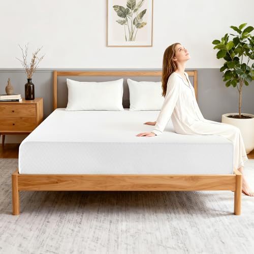 LOKOOY Memory Foam Double Mattress, Double Mattresses with Cooling Gel, Medium Firm Double Mattress in Box, Pressure Relief, Without Fiberglass, 135x190 cm (25CM)
