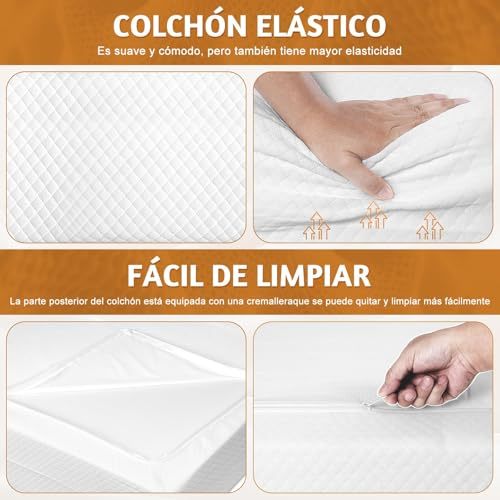 LOKOOY Memory Foam Double Mattress, Double Mattresses with Cooling Gel, Medium Firm Double Mattress in Box, Pressure Relief, Without Fiberglass, 135x190 cm (25CM)