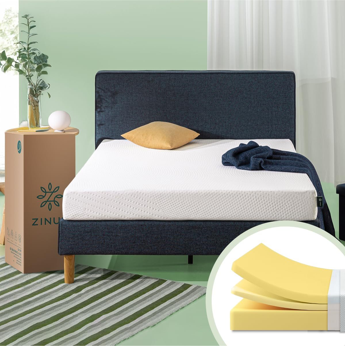 WELIKERA Single Mattress 16cm Memory Foam with Cooling Gel, Medium Firmness, Pressure Relief, Removable Washable Cover, No Fiberglass, Single Mattresses in Box