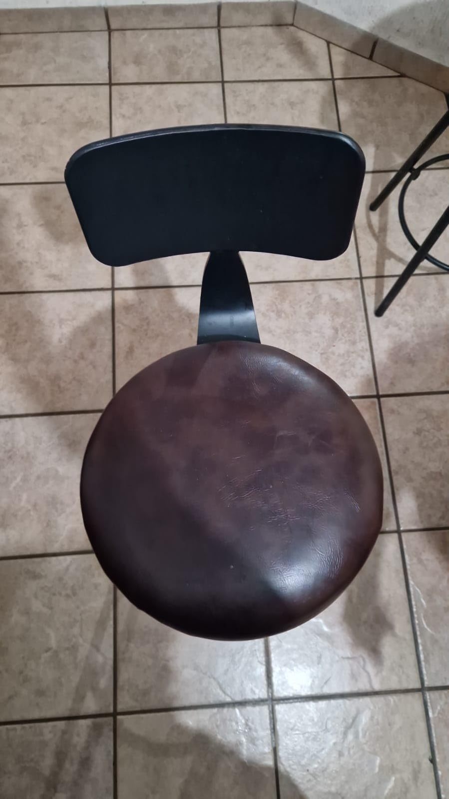 GARUISKY Adjustable Bar Chairs with Backrest and Padded Seat - High Metal Bench for Kitchen and Bar - Industrial Style
