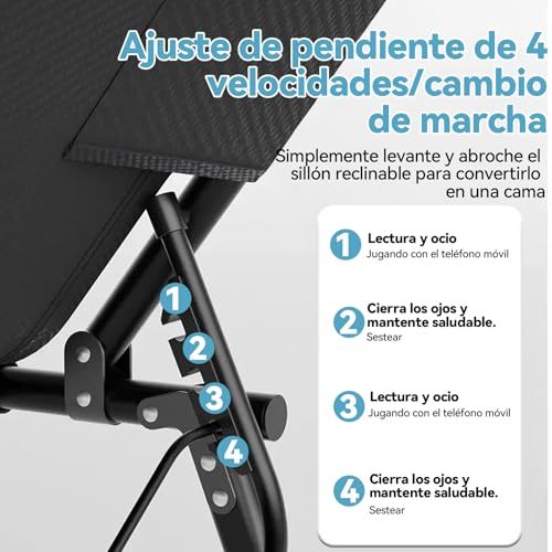 KACOTA Folding Outdoor Cot, Portable Camping Bed for Sleeping Adults, 4 Adjustable Positions, with Mattress and Pillows, Single Portable Bed for Office, Home and House Nap