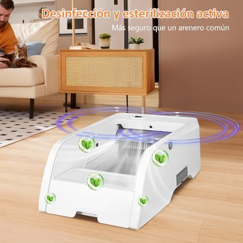 Self-Cleaning Litter Box, Upgraded Automatic Cat Litter Box with App Control, Open Design Entices Cats Immediately, Monitor and Call Your Cat Remotely