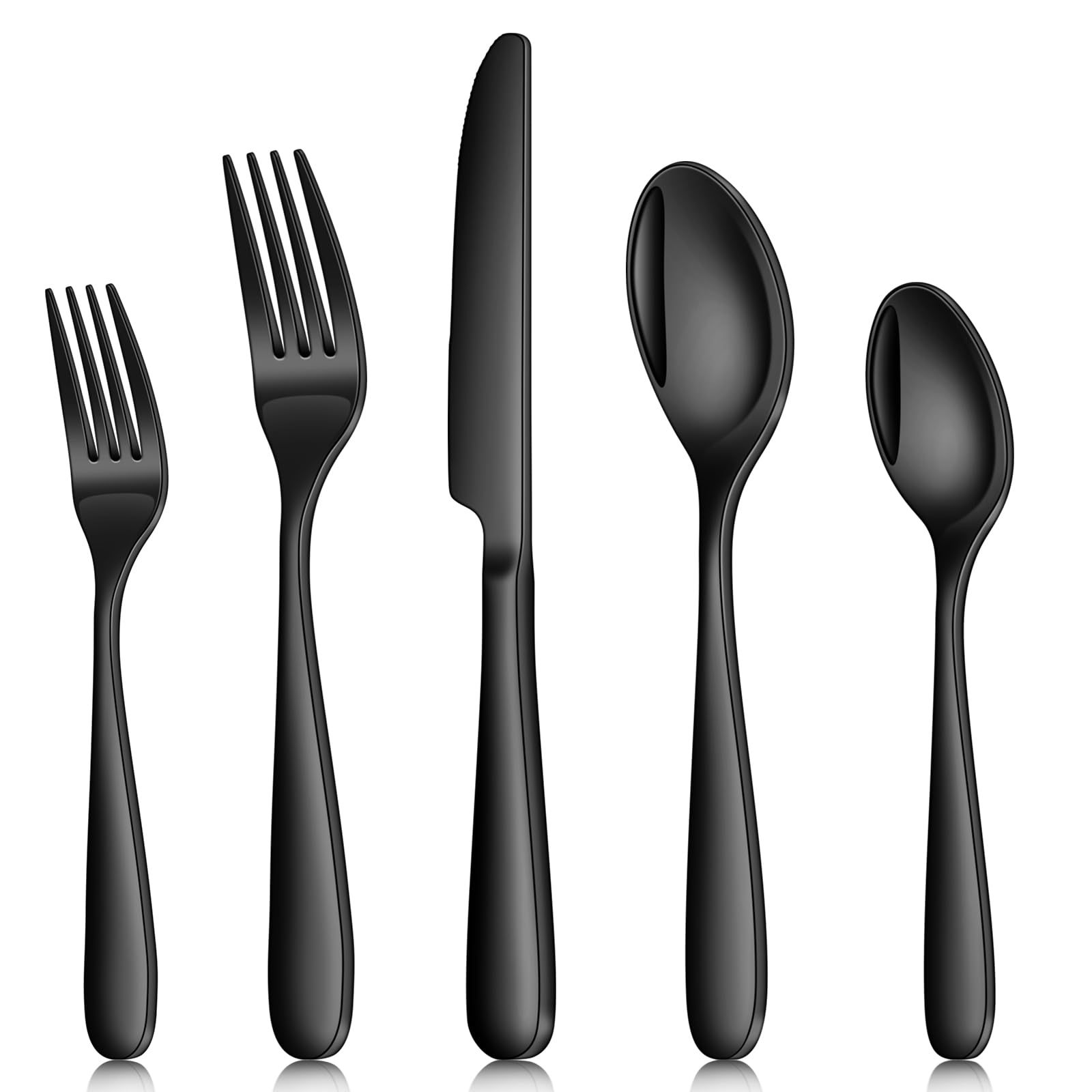 LINGLUCKY 40 Pieces 304 Stainless Steel Cutlery Set, Stainless Steel Set for 10, Includes Knives, Spoons, Kitchen Utensils, Ideal for Family Gatherings and Everyday Use(Gold)