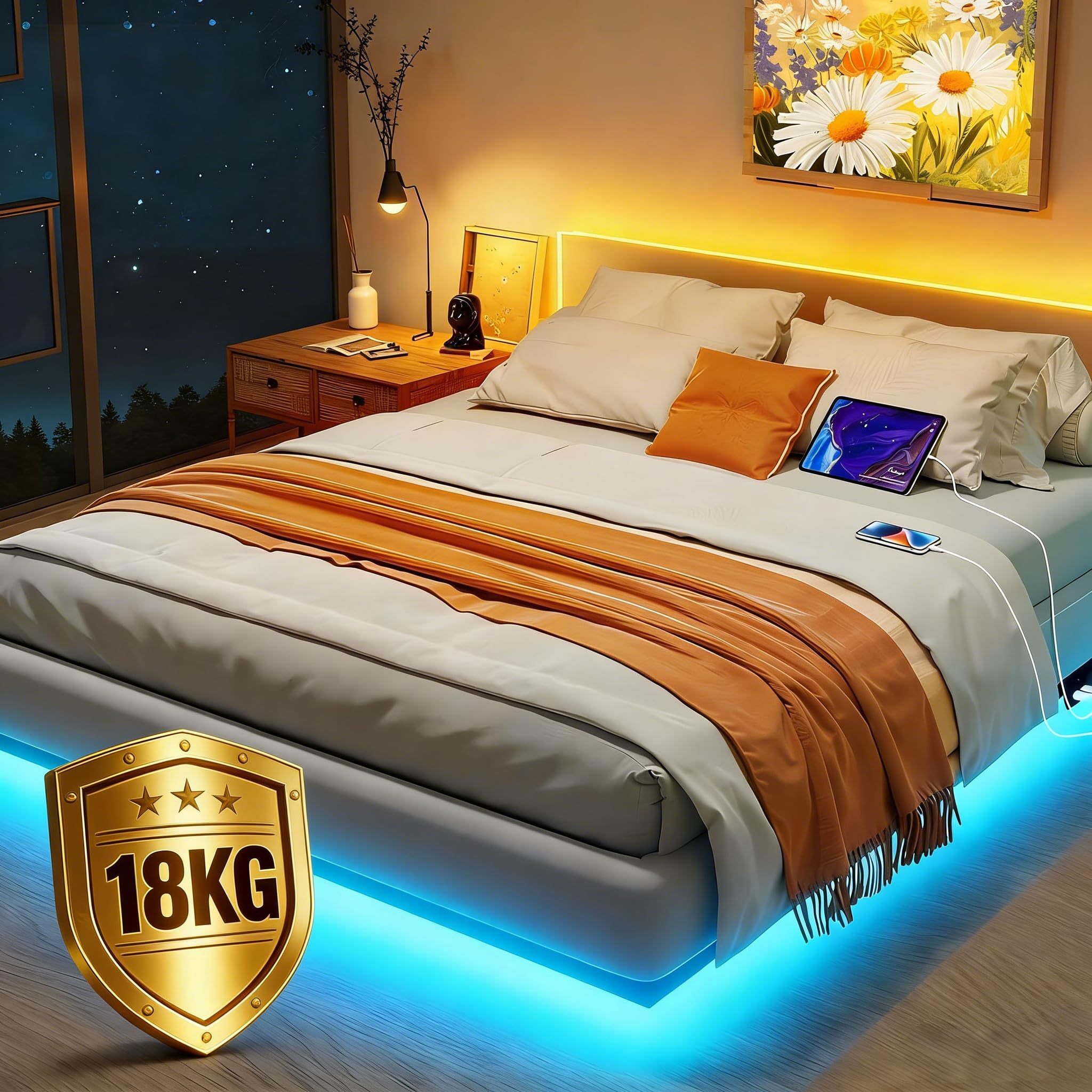 LOKOOY Memory Foam Mattress 28cm, Double Mattresses with Cooling Gel, Medium Firmness Mattress in Box, Pressure Relief, Without Fiberglass (King)
