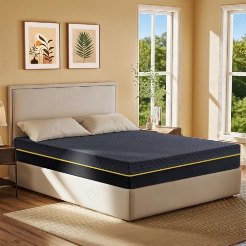 LOKOOY 20cm Memory Foam Double Mattress, Back Pain Mattress, Cooling Copper Gel Bed in a Box, Therapeutic Medium Firmness, Ergonomic Support, 135x190cm, Black