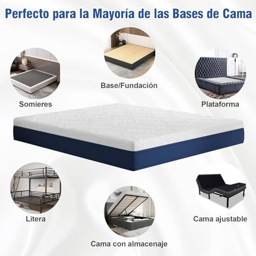 WELIKERA Memory Foam Double Mattress with Cooling Gel 25 cm – Back Pain Relief, Cool Sleep, CertiPUR-US Certified, Removable Cover without Fiberglass