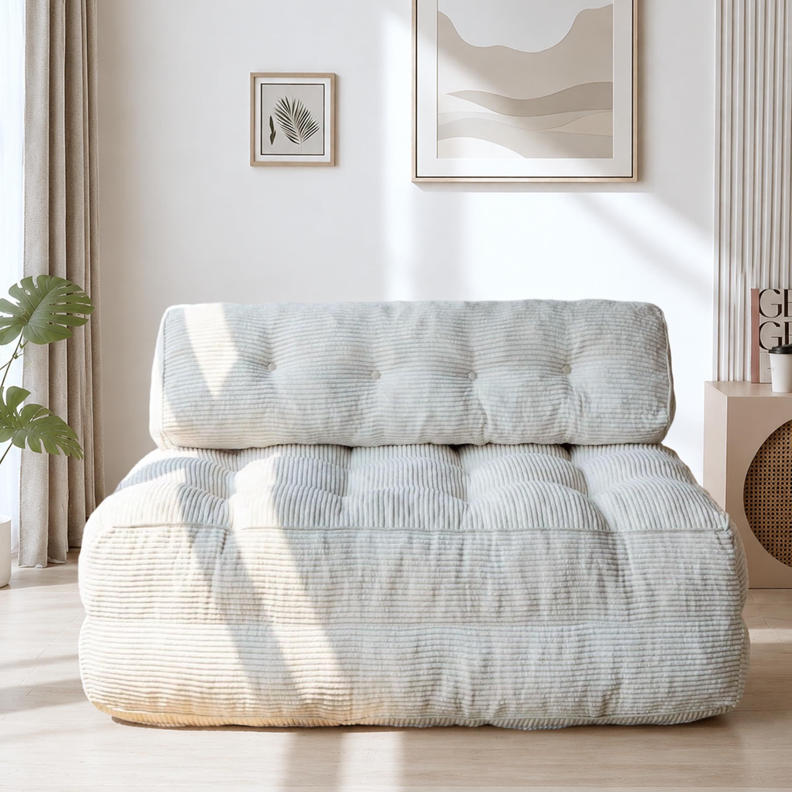 FURRIFIC Double Sofa Bed 2 in 1 with 2 Pillows, Armchair and Convertible, Single Sofa Bed, Machine Washable, No Assembly Needed Ergonomic Support and Softness Home, Living Room, Bedroom (Grey)