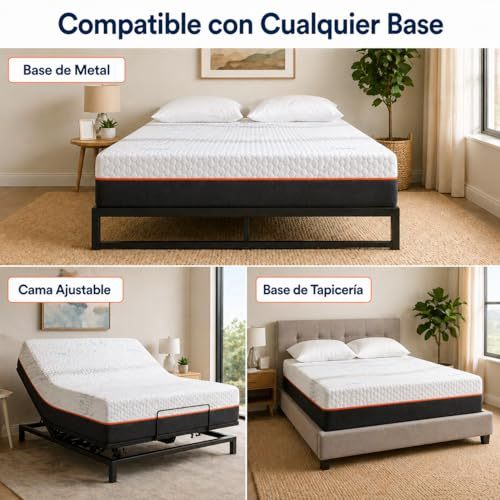 FURRIFIC Double Mattress 25cm, Memory Foam Double Mattress with Cooling Gel, Zero Motion Transfer, Ergonomic Support, Breathable and Packed in Box
