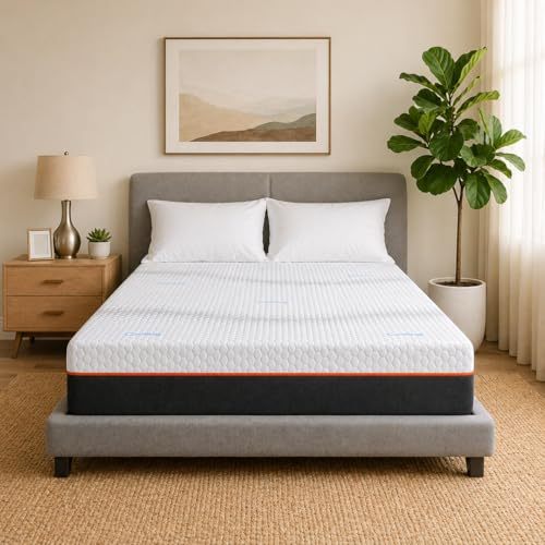 FURRIFIC Double Mattress 25cm, Memory Foam Double Mattress with Cooling Gel, Zero Motion Transfer, Ergonomic Support, Breathable and Packed in Box