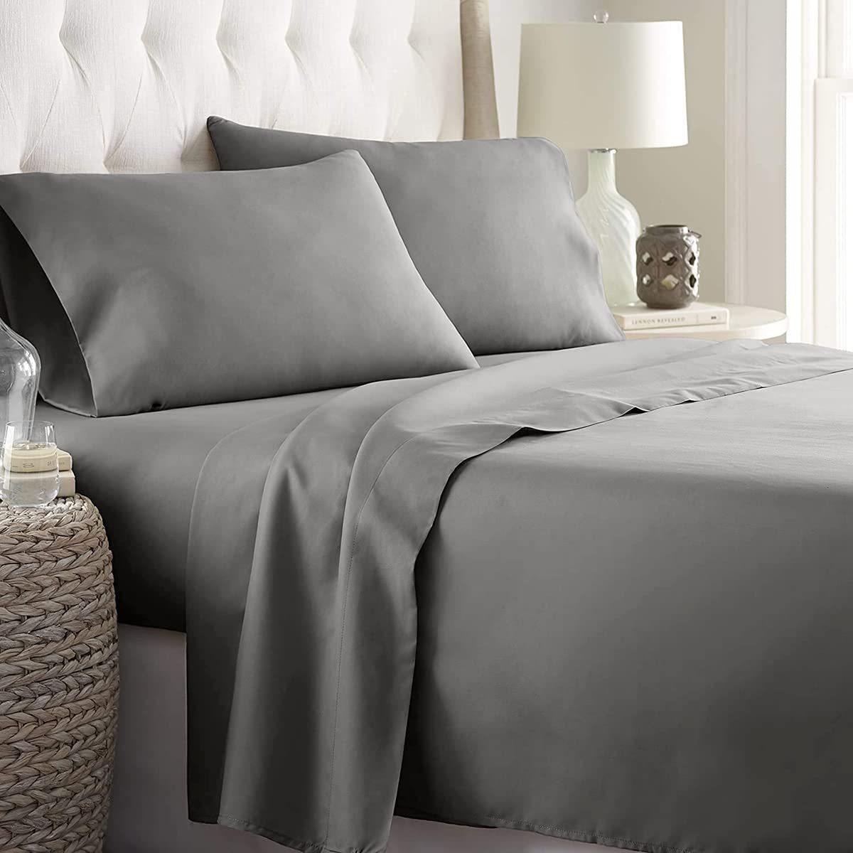 FURRIFIC Double Sofa Bed 2 in 1 with 2 Pillows, Armchair and Convertible, Single Sofa Bed, Machine Washable, No Assembly Needed Ergonomic Support and Softness Home, Living Room, Bedroom (Grey)