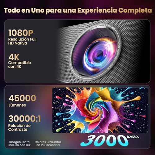 KACOTA 【Auto-adjustment/3000ANSI】 P7 Pro 4K Projector, Android System, 2+32GB Memory, Gamer/Home Theater Projector (Latency <18 ms), 300 Inch, WiFi 6, RJ45, Bluetooth 5.2, Compatible with iOS/Android/PC/PS5