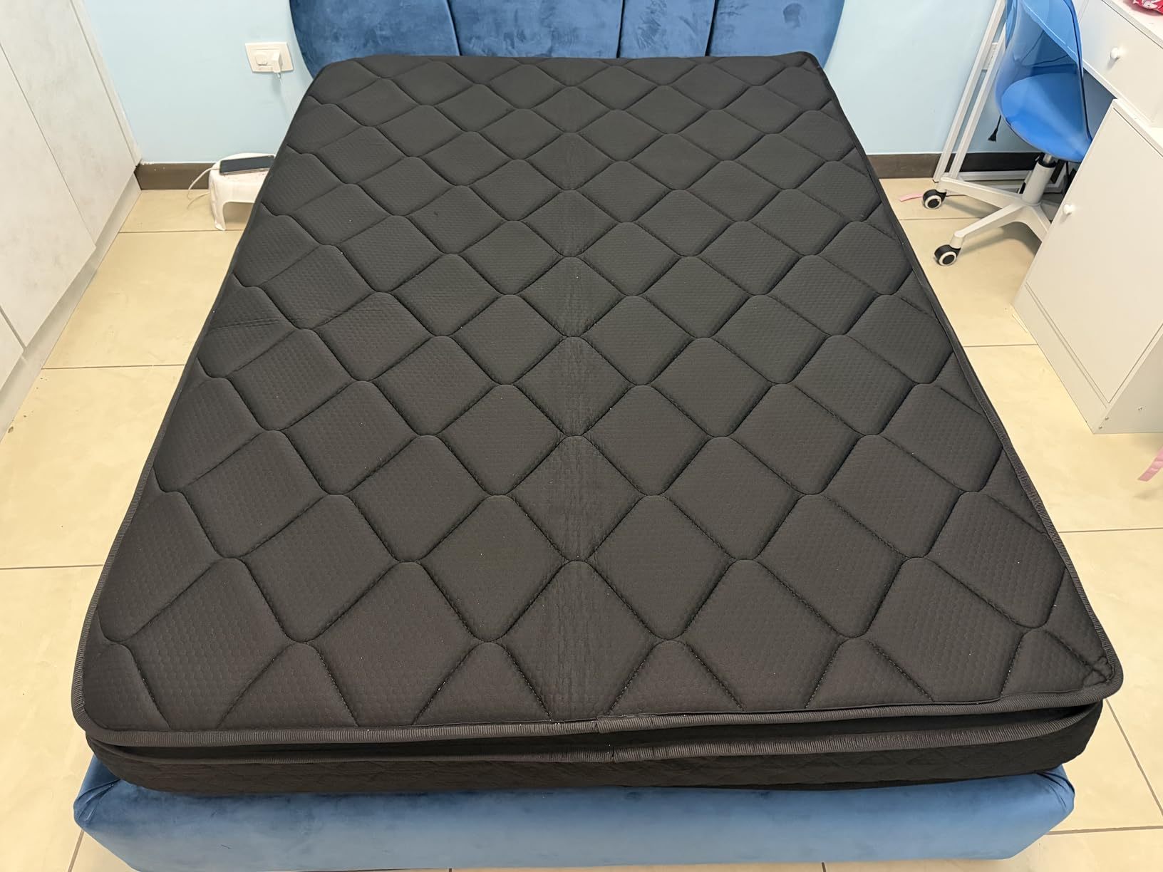 SAFONUS Memory Foam King Size Mattress 20CM, Back Pain Mattress, Cooling Copper Gel Bed in a Box, Therapeutic Medium Firmness, Ergonomic Support, 200x190cm, Black