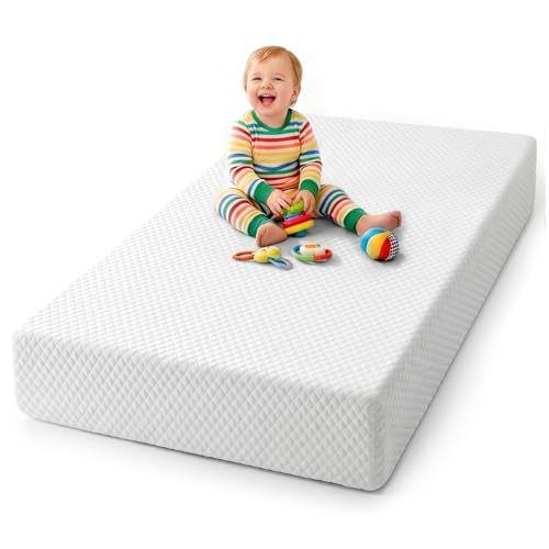 Baby Crib Mattress, 15cm High Density Sponge Foam Boxed Mattress, Medium Firmness, Waterproof and Breathable, Machine Washable Cover, 120 * 60CM