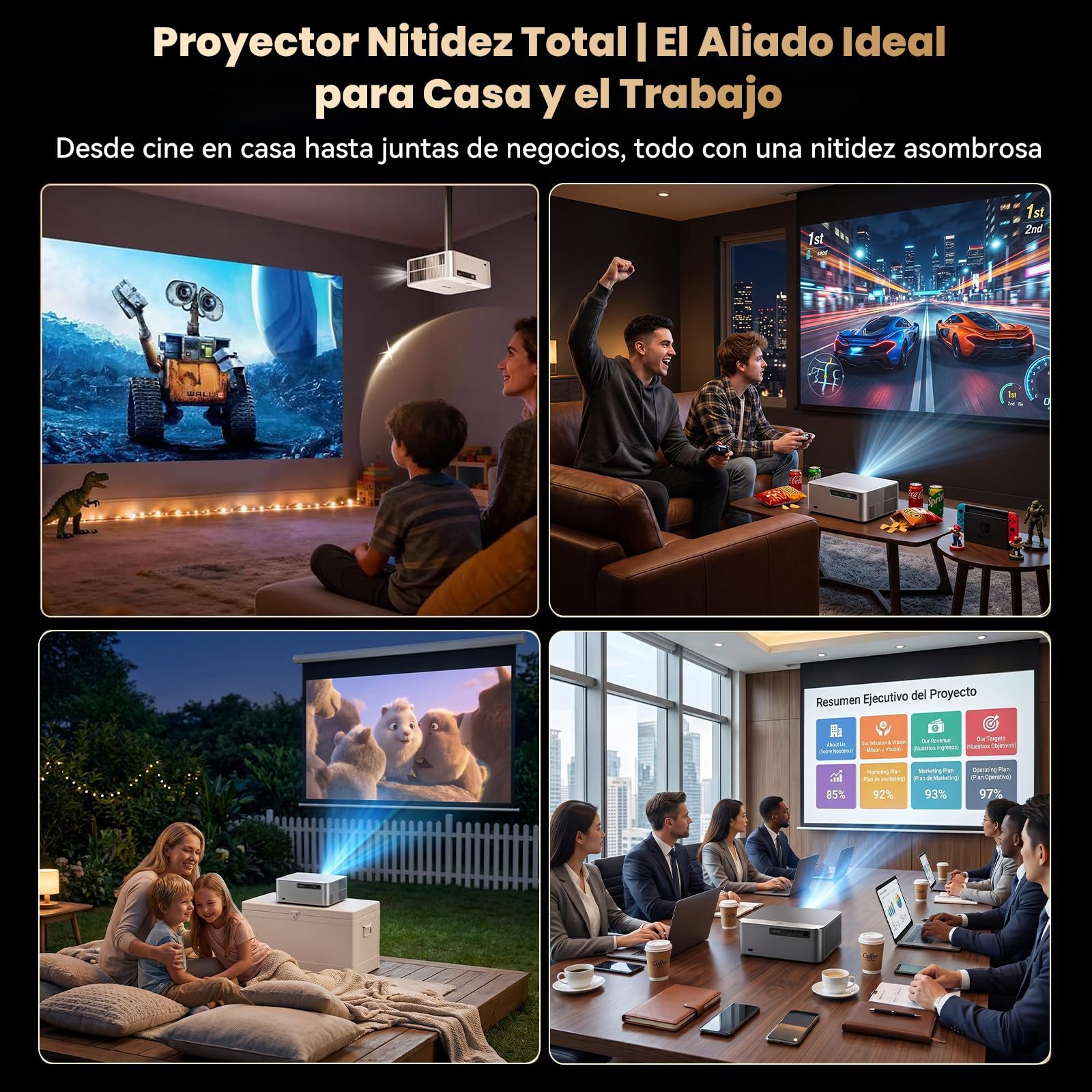 KACOTA 【Auto-adjustment/3000ANSI】 P7 Pro 4K Projector, Android System, 2+32GB Memory, Gamer/Home Theater Projector (Latency <18 ms), 300 Inch, WiFi 6, RJ45, Bluetooth 5.2, Compatible with iOS/Android/PC/PS5