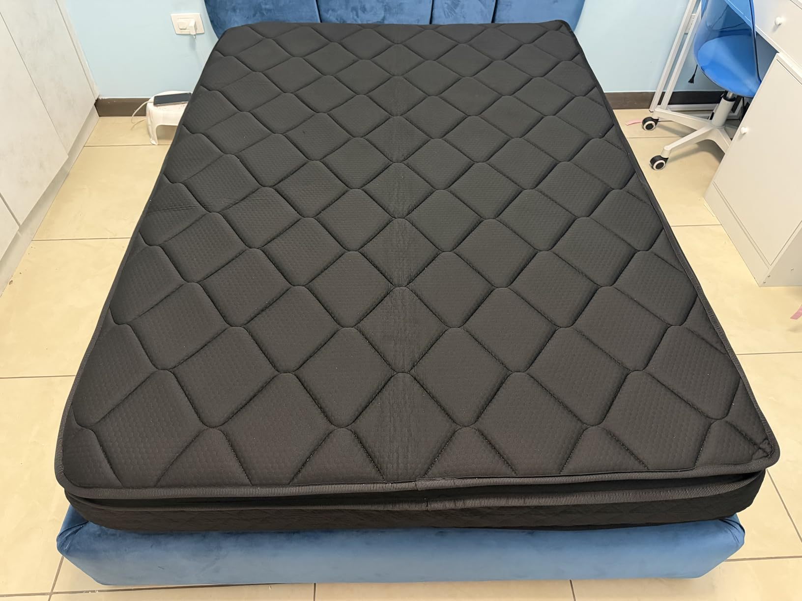 SAFONUS Memory Foam King Size Mattress 20CM, Back Pain Mattress, Cooling Copper Gel Bed in a Box, Therapeutic Medium Firmness, Ergonomic Support, 200x190cm, Black