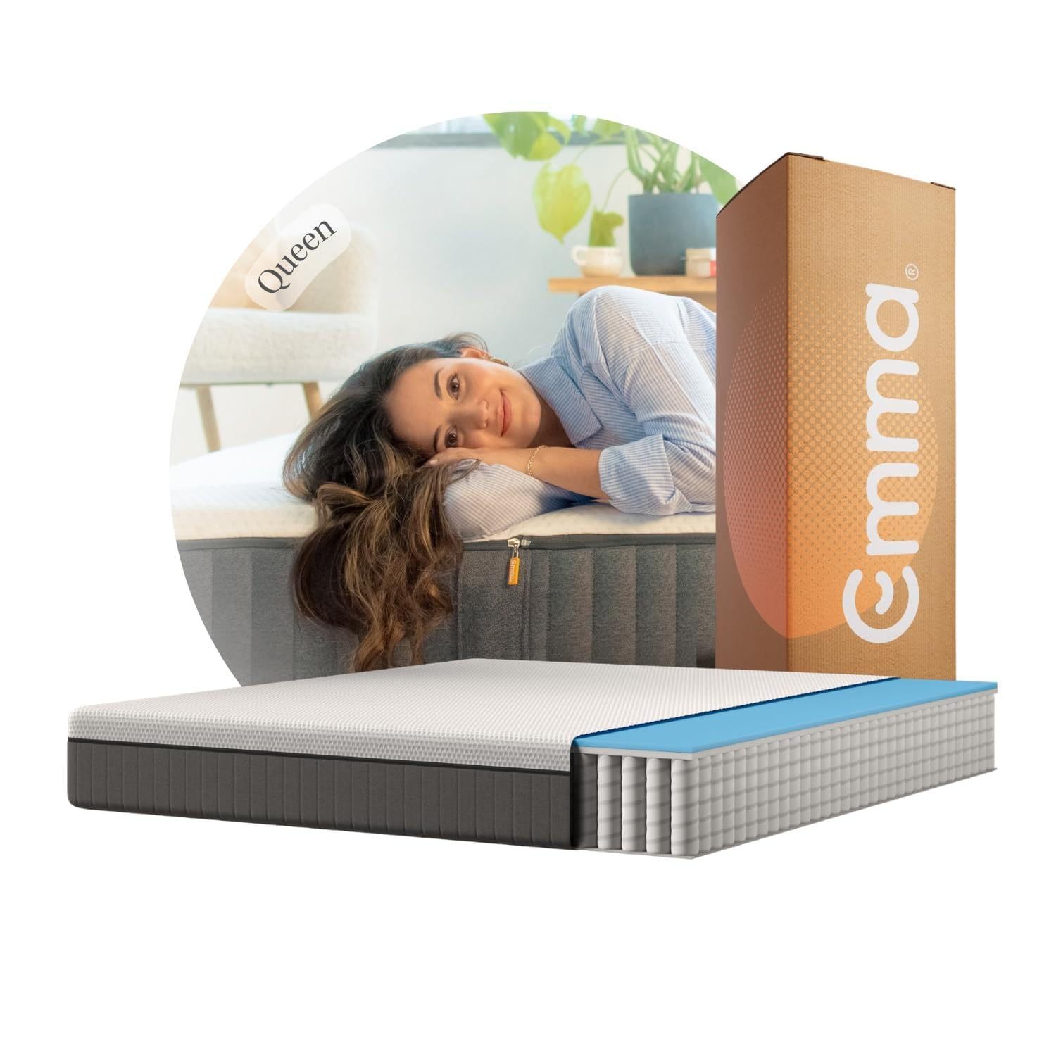 SAFONUS Memory Foam King Size Mattress 20CM, Back Pain Mattress, Cooling Copper Gel Bed in a Box, Therapeutic Medium Firmness, Ergonomic Support, 200x190cm, Black
