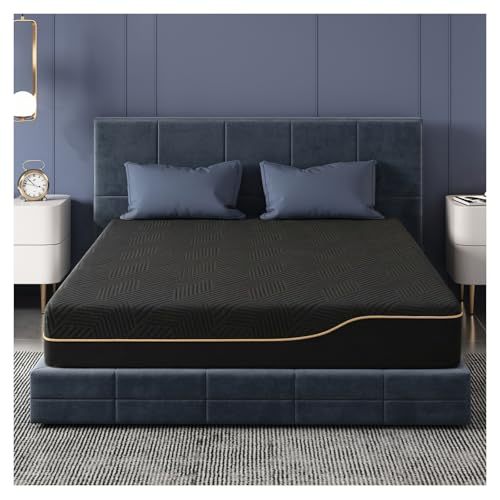 SAFONUS Memory Foam King Size Mattress 20CM, Back Pain Mattress, Cooling Copper Gel Bed in a Box, Therapeutic Medium Firmness, Ergonomic Support, 200x190cm, Black