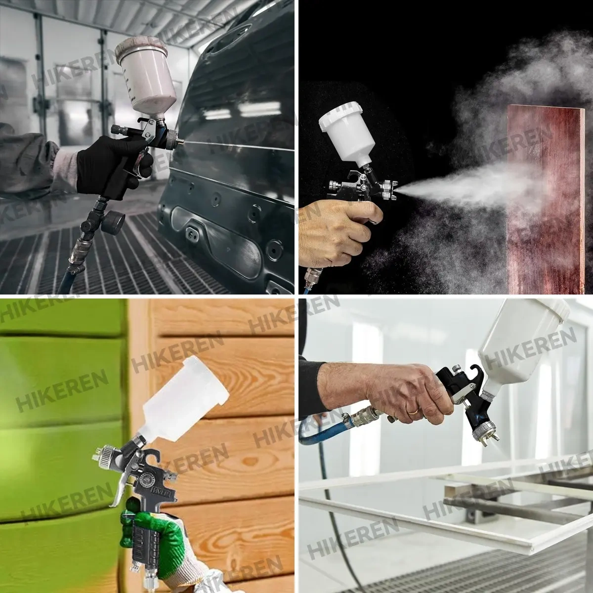 Hvlp 600ml Gravity Paint Gun With 3 Nozzles
