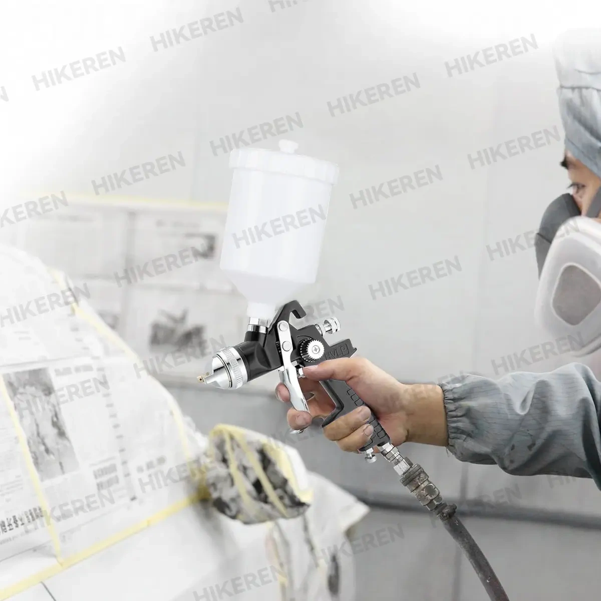 Hvlp 600ml Gravity Paint Gun With 3 Nozzles