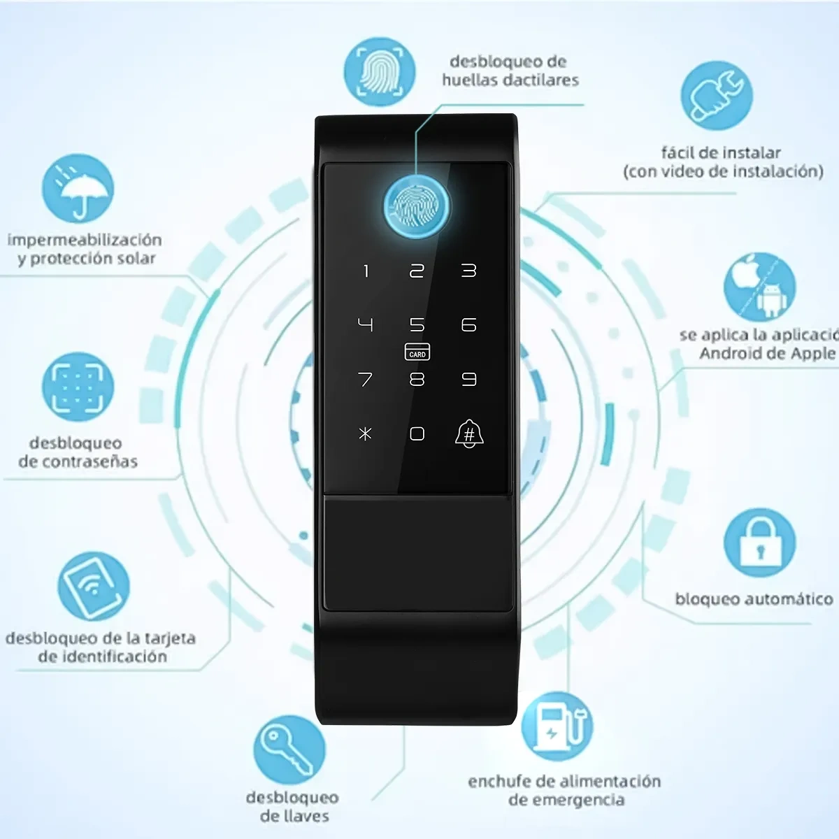 Waterproof Exterior Electronic Smart Lock Plate