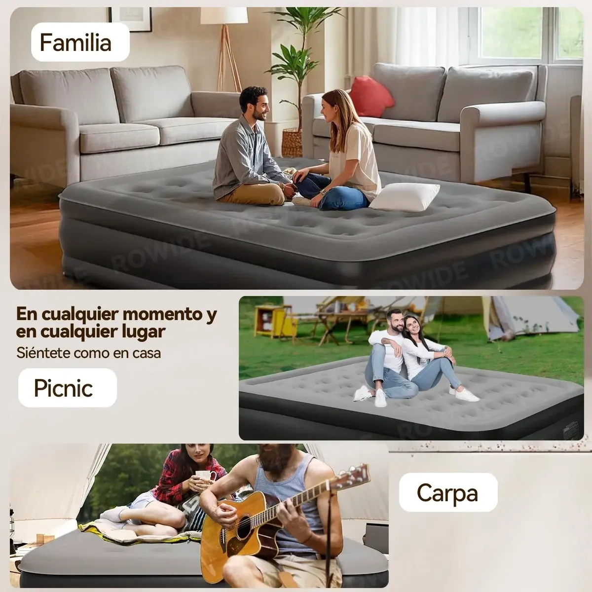Soft Queen Inflatable Mattress with Electric Pump, Camping