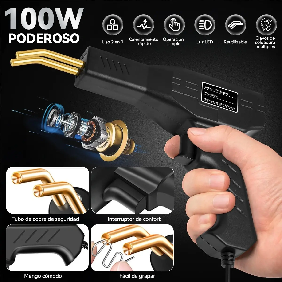 Plastic Repair Welder Kit with 1200 Staples