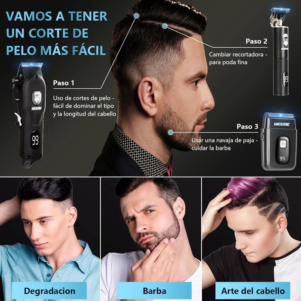 Hair Cutting Machine Professional Trimmer 3 In1 Kit