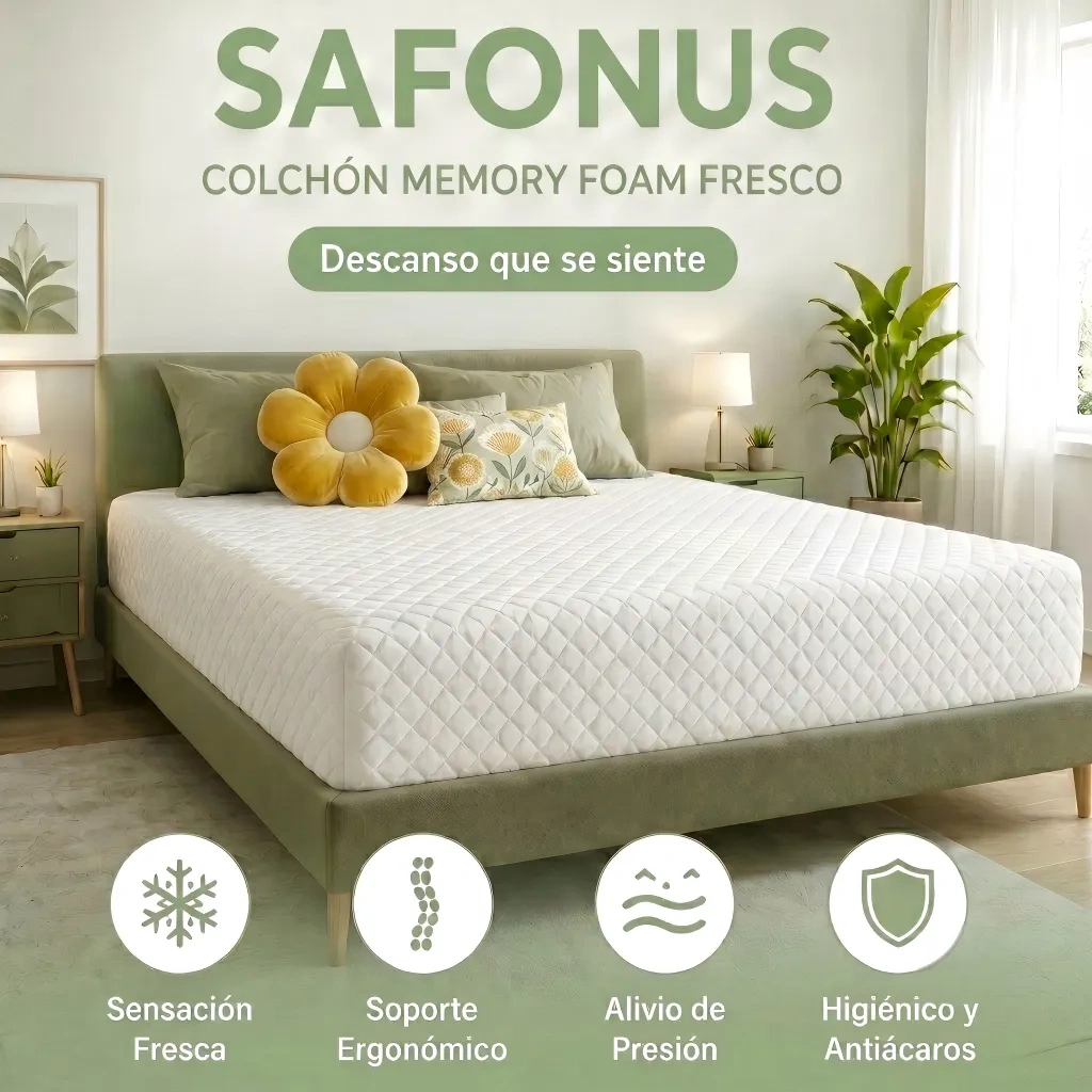 Safonus®King Size Mattress 190x200cm Memory Foam White Firm