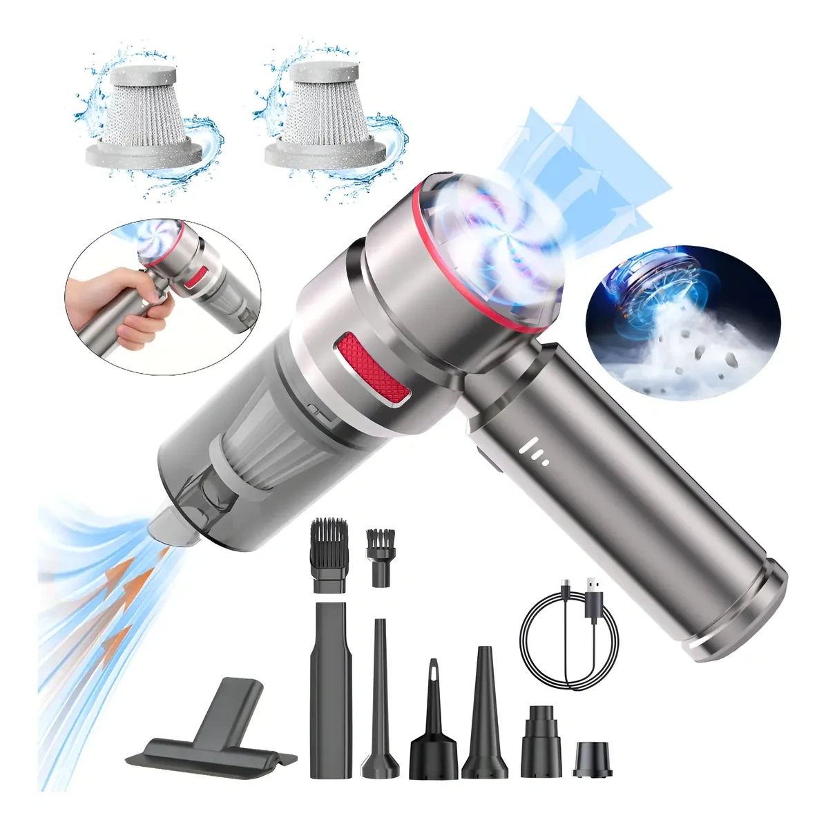 4in1 Portable Handheld Vacuum Cleaner for Home for Domestic