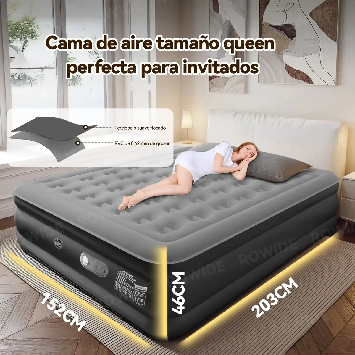 Soft Queen Inflatable Mattress with Electric Pump, Camping