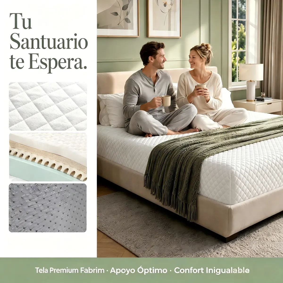 Safonus®King Size Mattress 190x200cm Memory Foam White Firm