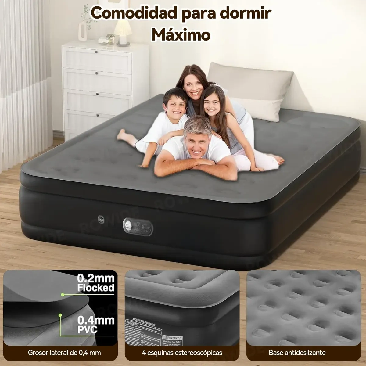 Soft Queen Inflatable Mattress with Electric Pump, Camping