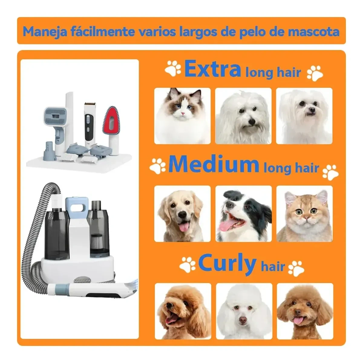 Vacuum Cleaner Grooming Kit for Pet Hair Dogs Cats