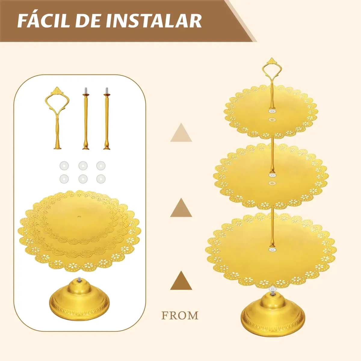 11 Pcs Metal Base for Cakes and Desserts in Clip and Knife