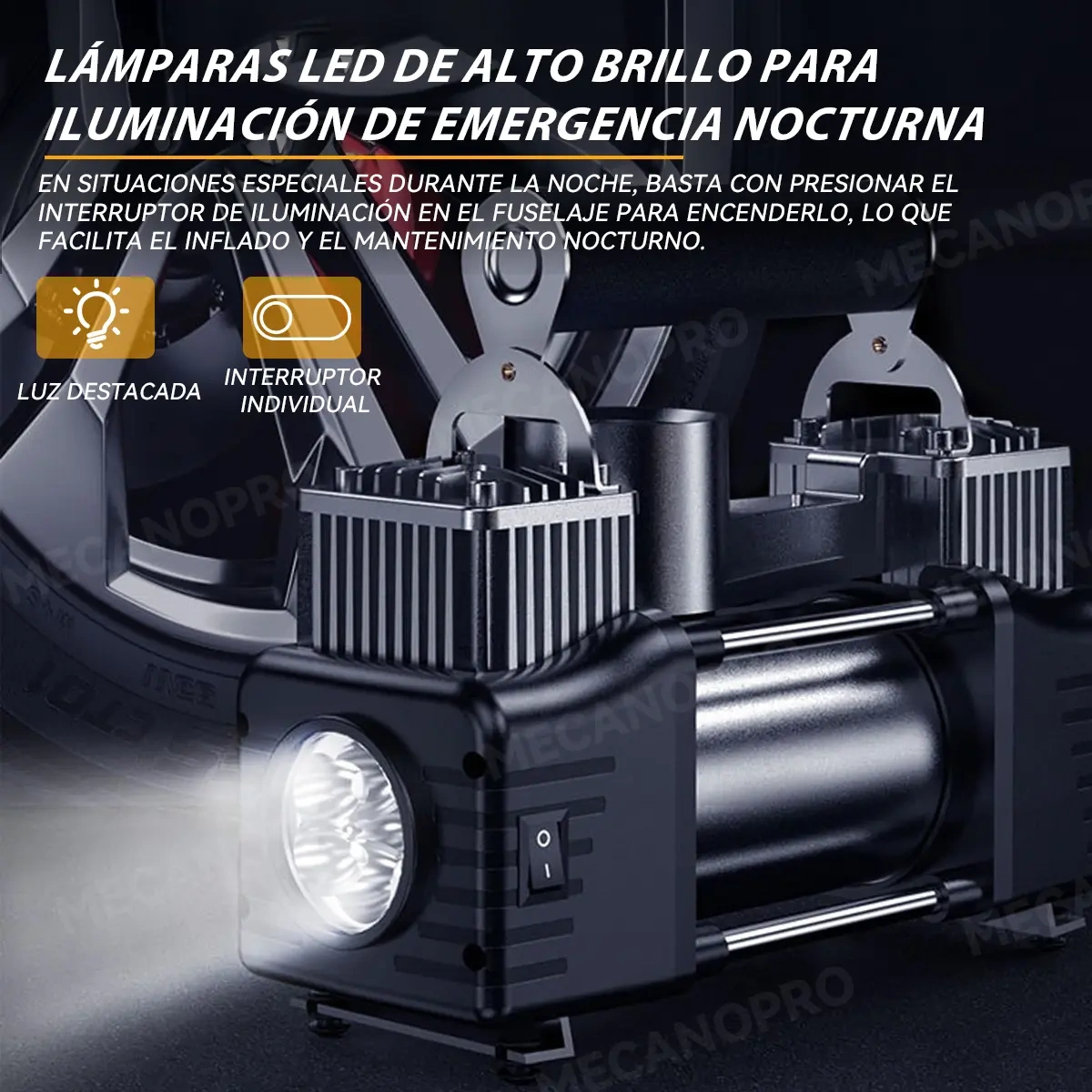 Mecanopro® Black Portable Compressor 45 L/min 350 Psi
