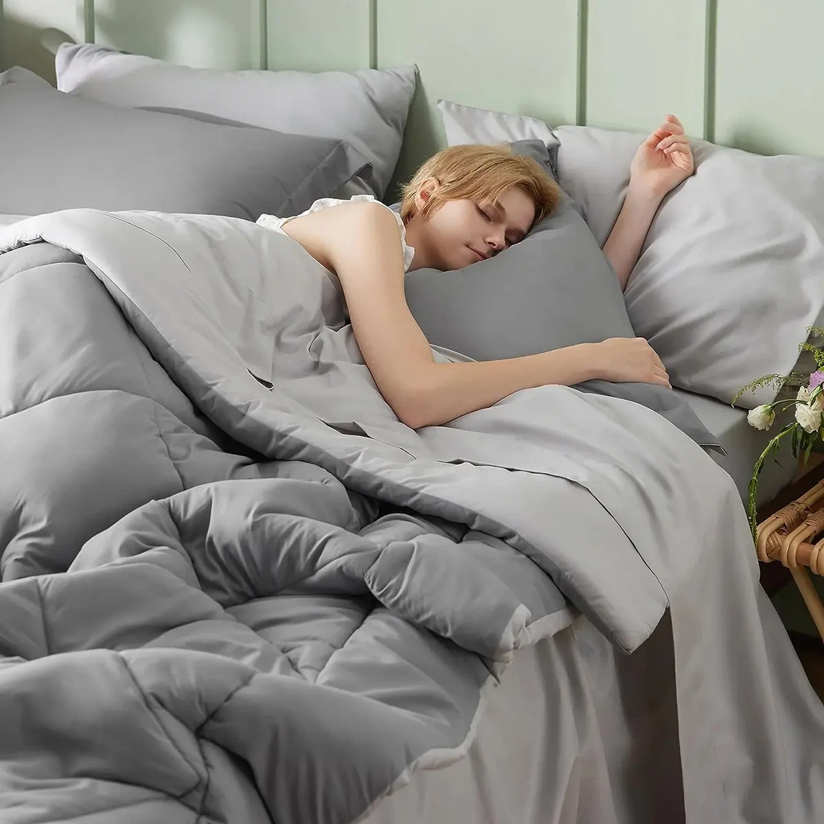 Set 7 Pieces Double Duvet Covers Pillowcases Sheets
