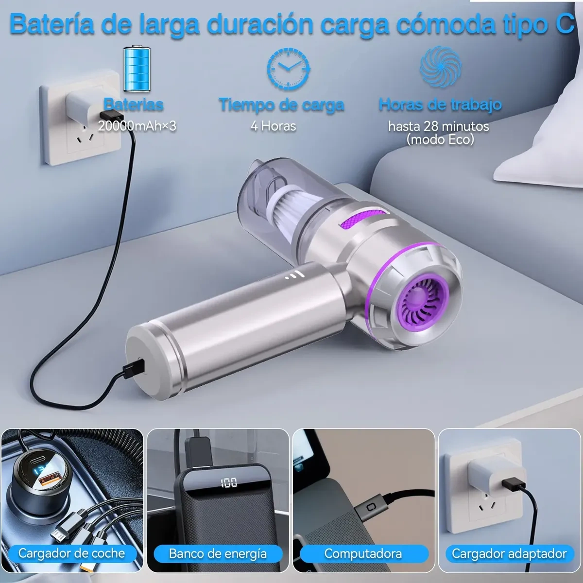 4in1 Wireless Portable Handheld Vacuum Cleaner for Car and Home