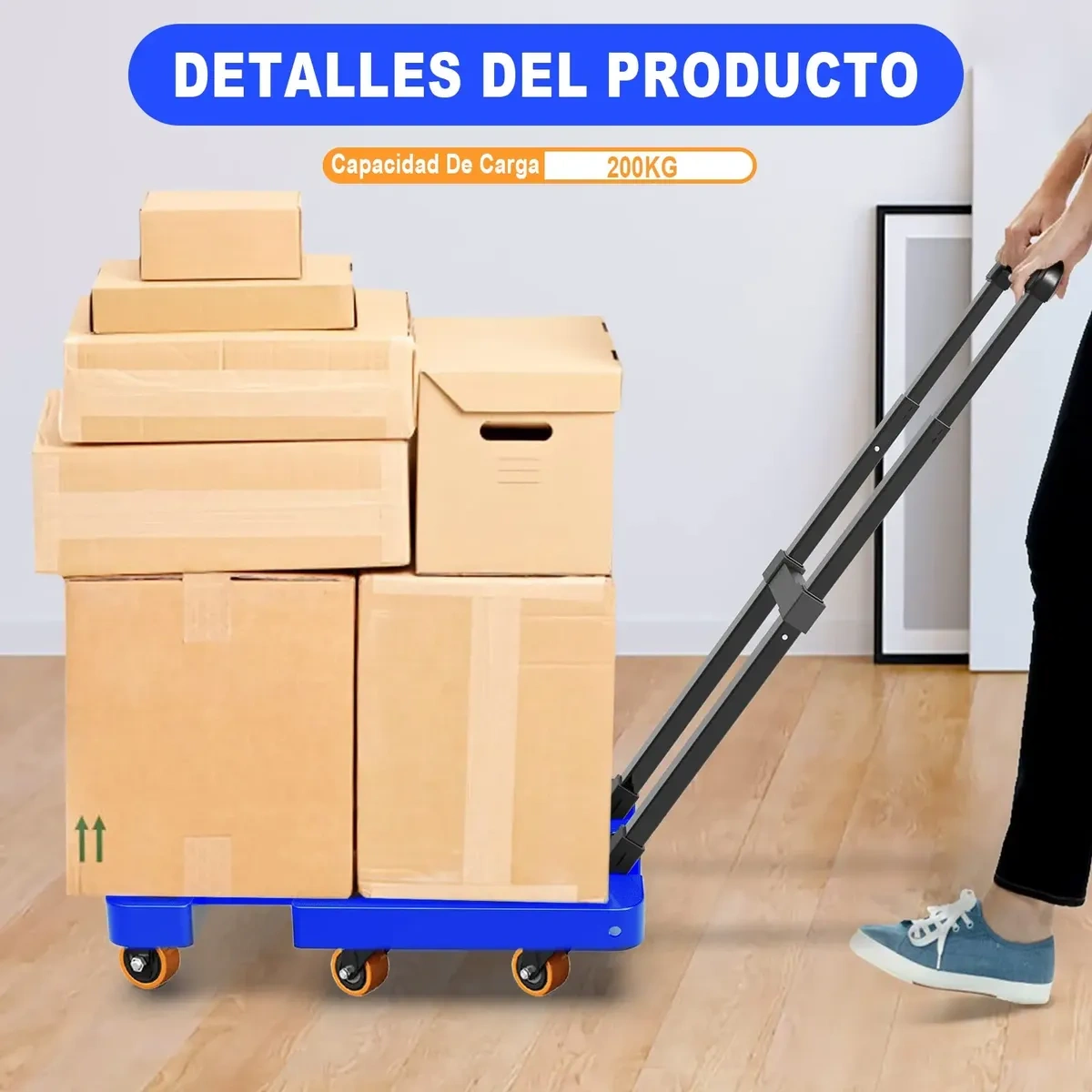 Foldable and Retractable Portable Cart, 200 Kg Capacity
