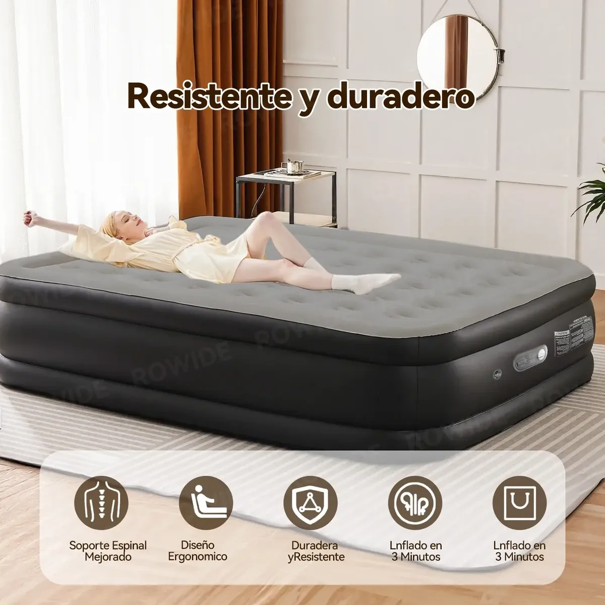 Soft Queen Inflatable Mattress with Electric Pump, Camping