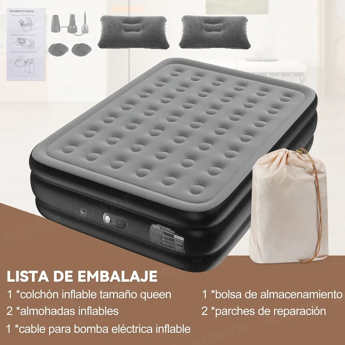 Soft Queen Inflatable Mattress with Electric Pump, Camping