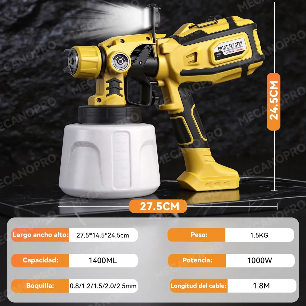 Mecanopro® Electric Paint Guns With Led