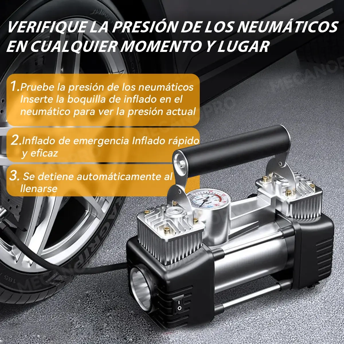 Mecanopro® Black Portable Compressor 45 L/min 350 Psi