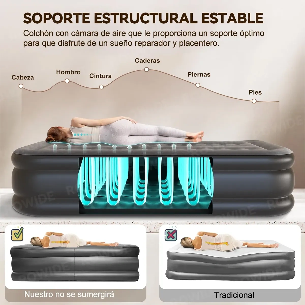 Soft Queen Inflatable Mattress with Electric Pump, Camping