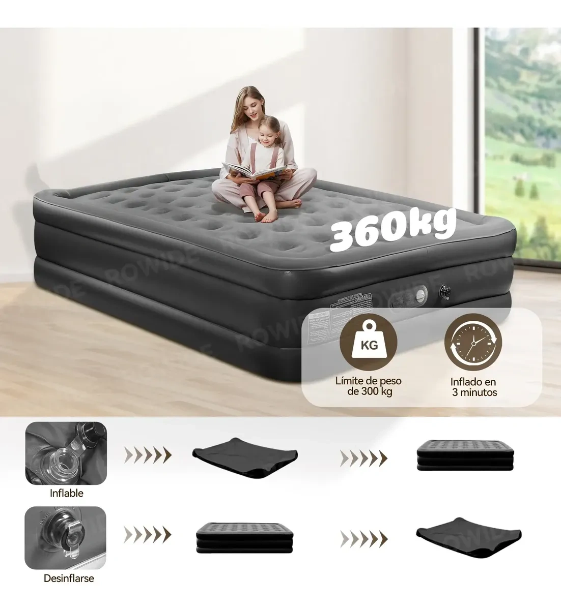 Soft Queen Inflatable Mattress with Electric Pump, Camping