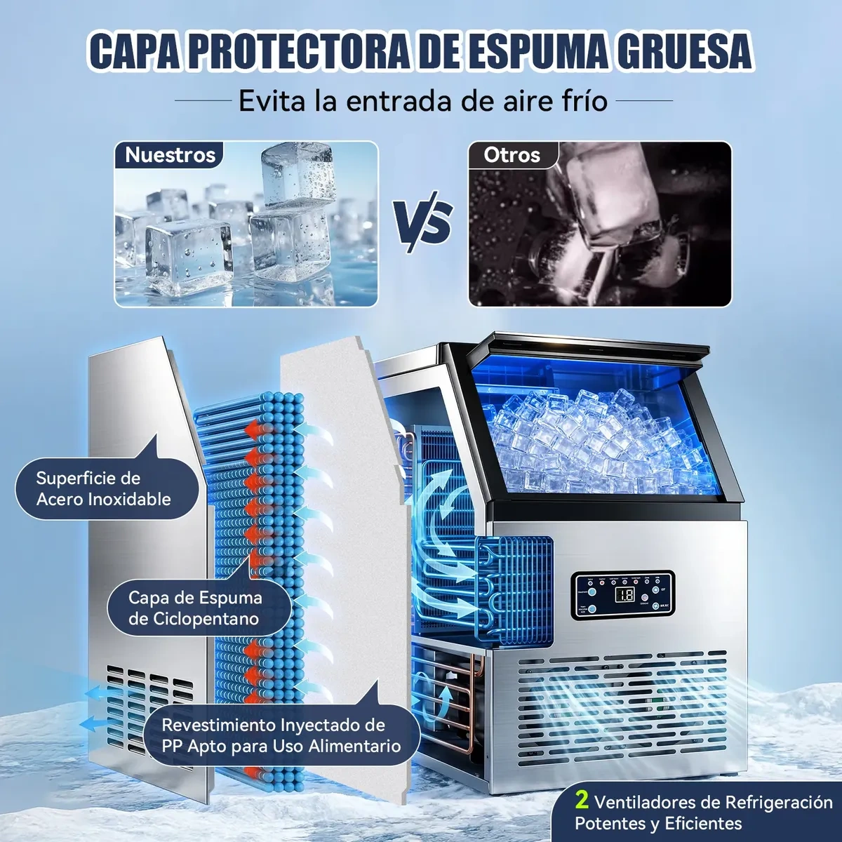 Ofichido Commercial Ice Making Machine, 60kg/24 Hours
