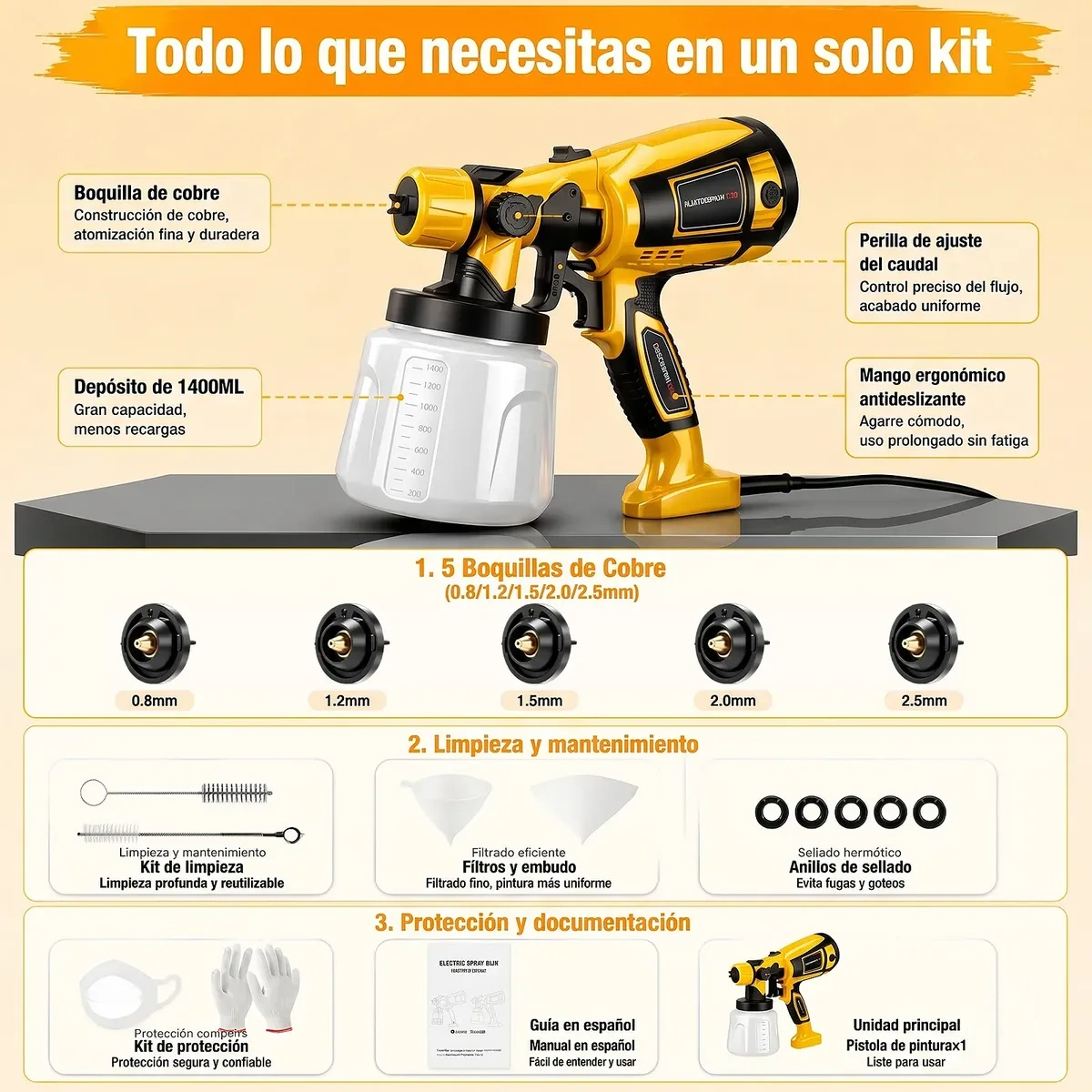 Electric Gun To Paint Casita 850w 1400ml 3 Modes