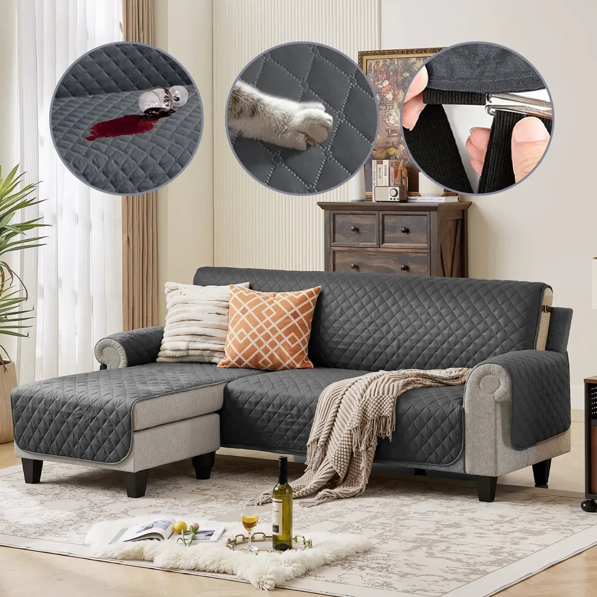 Protector Covers Living Room High Quality L-Shaped Sofa Cover