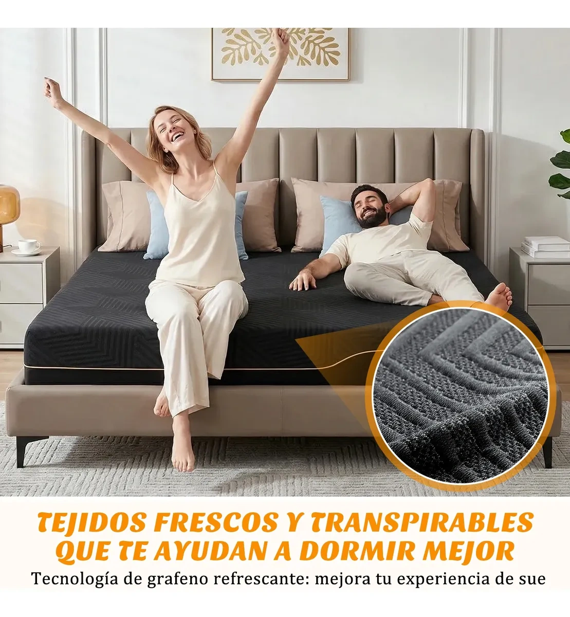 Safouns King Memory Foam Mattress 20cm with Gel, in Black Box